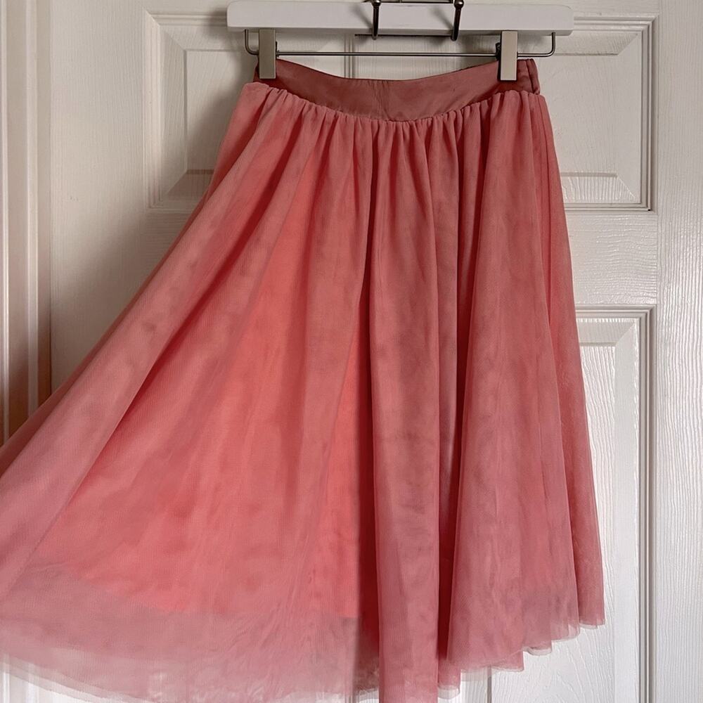 ModCloth women's Pink Tulle Layered Midi Skirt XS - Picture 2 of 10